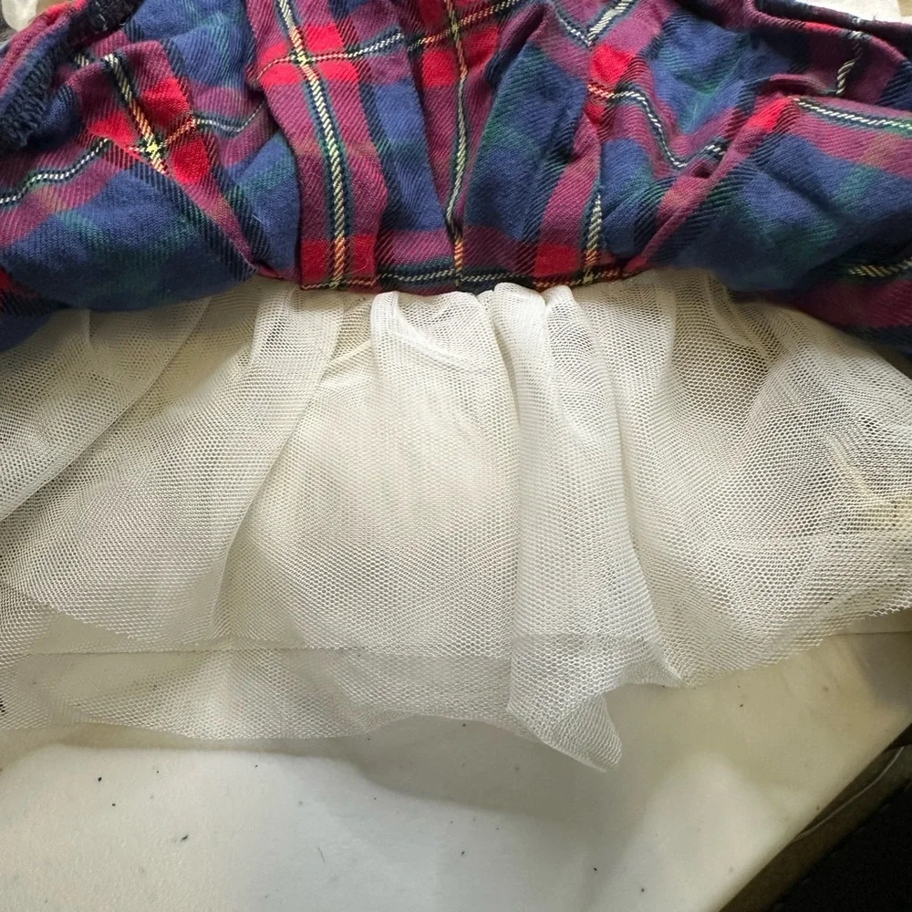 🩷5/$10 Pet Plaid Skirt with Cream Top